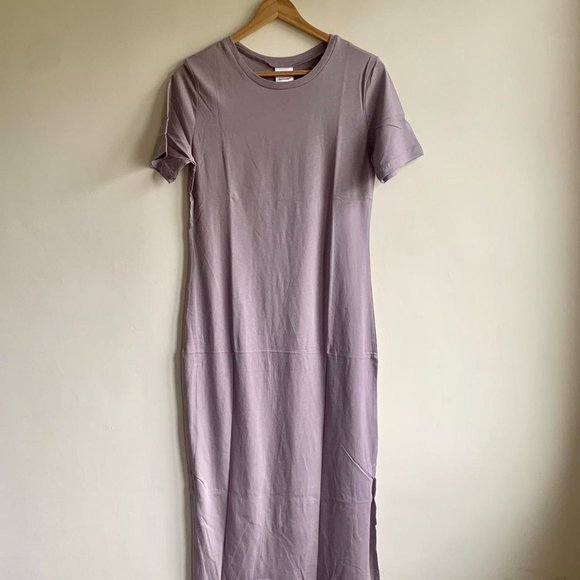 germinate Dresses & Skirts - Maxi T Shirt jersey Dress with side split slit by Germinate dusky lilac